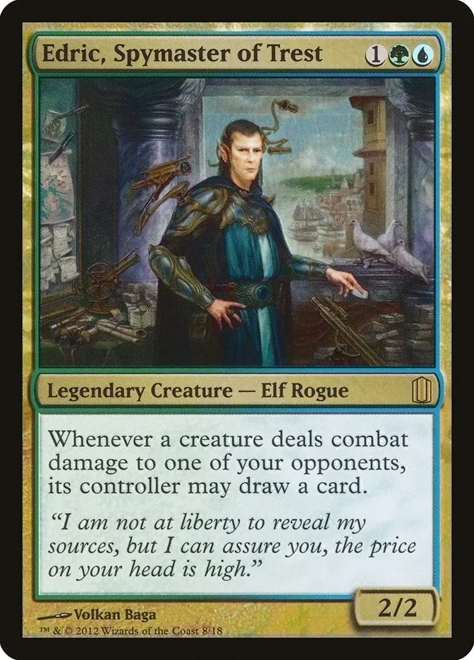 2012 Commander's Arsenal Edric, Spymaster of Trest #8 rare card image