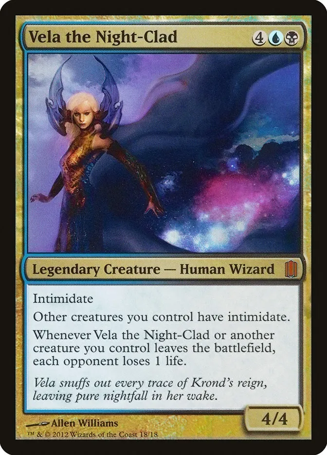 2012 Commander's Arsenal Vela the Night-Clad #18 mythic card image