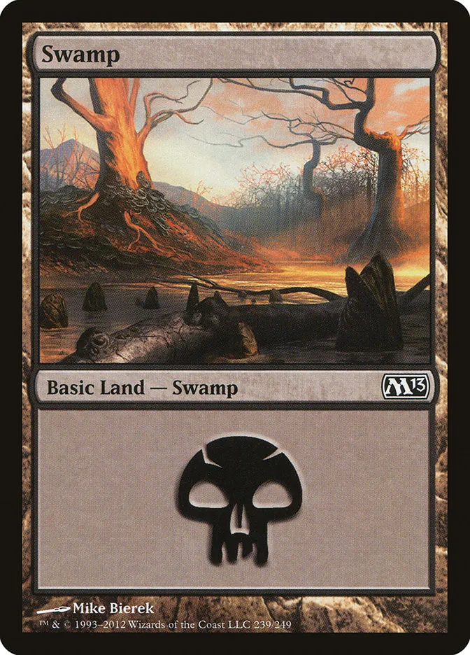 2012 Magic 2013 Swamp common #239 common card image