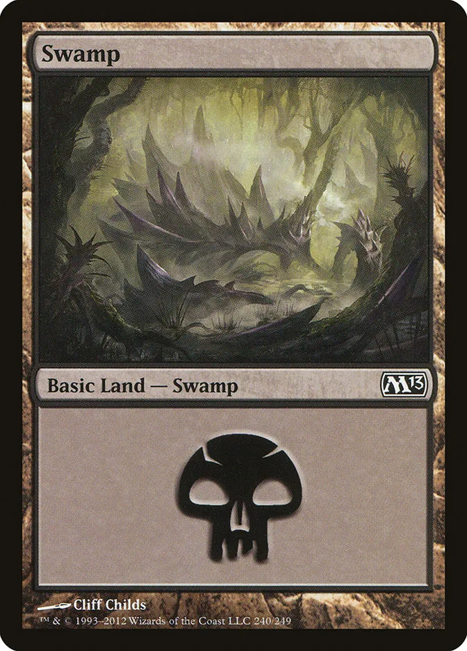 2012 Magic 2013 Swamp common #240 common card image