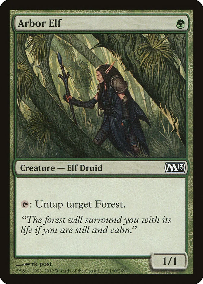 2012 Magic 2013 Arbor Elf common #160 common card image