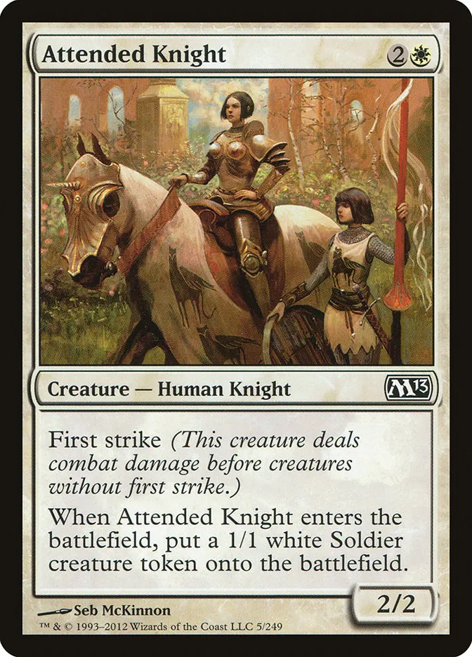 2012 Magic 2013 Attended Knight common #5 common card image