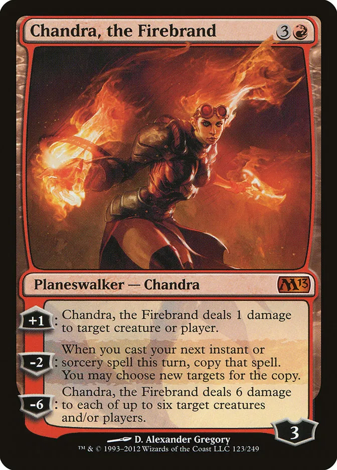 2012 Magic 2013 Chandra, the Firebrand mythic #123 mythic card image