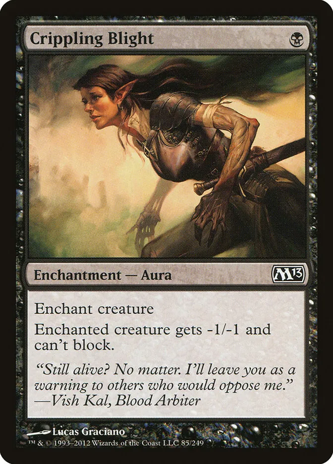 2012 Magic 2013 Crippling Blight common #85 common card image