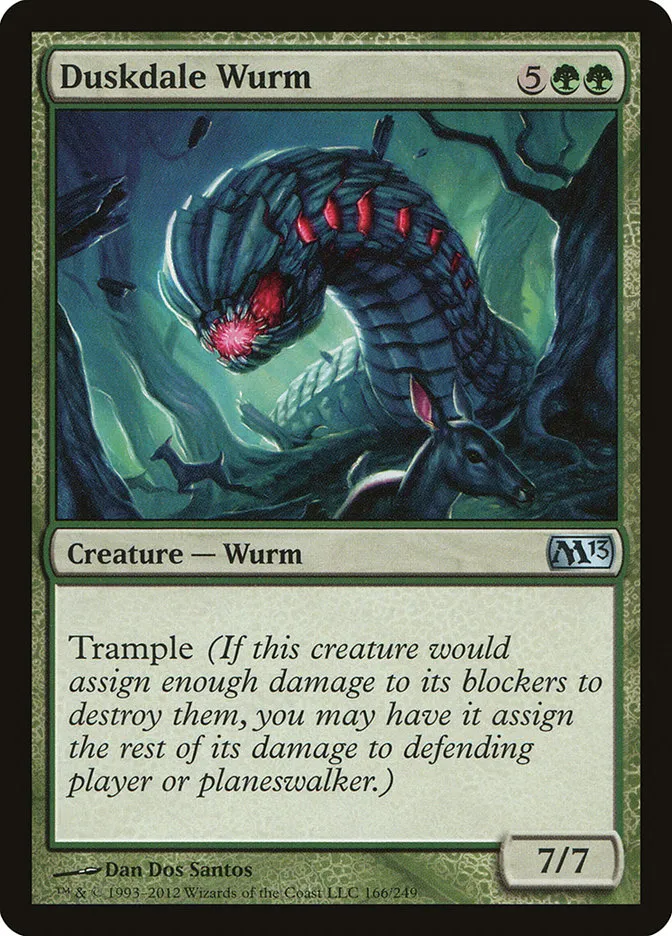 2012 Magic 2013 Duskdale Wurm #166 uncommon card image