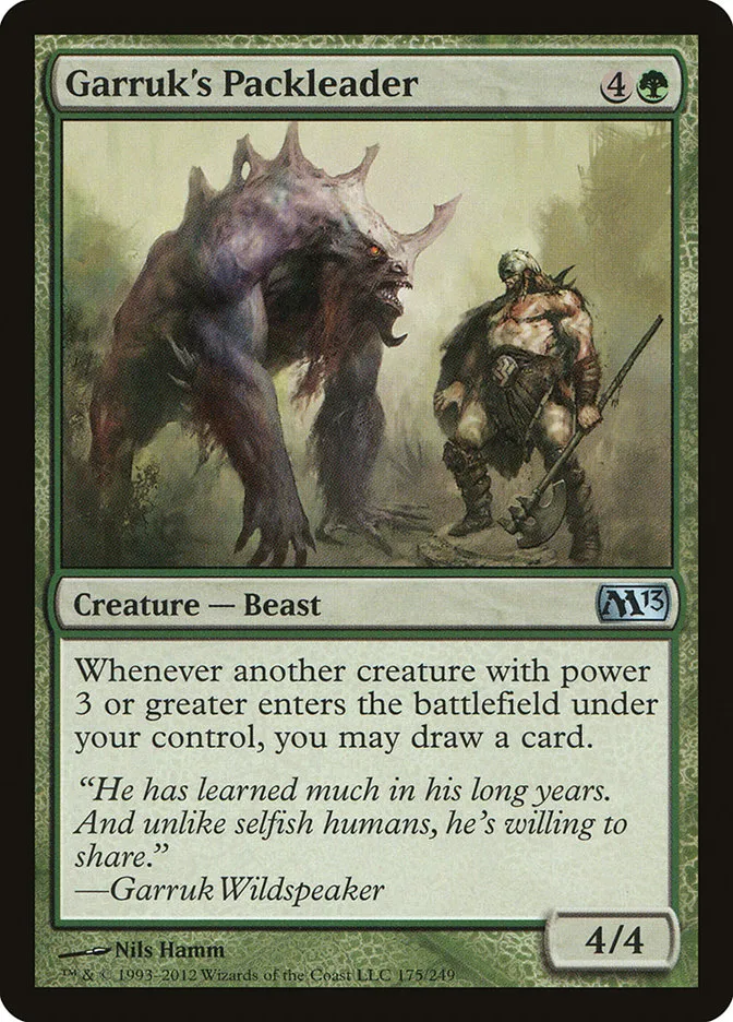 2012 Magic 2013 Garruk's Packleader uncommon #175 uncommon card image