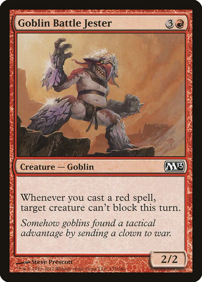 2012 Magic 2013 Goblin Battle Jester common #135 common card image