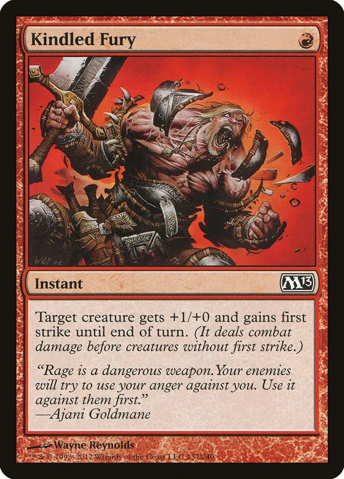 2012 Magic 2013 Kindled Fury common #137 common card image
