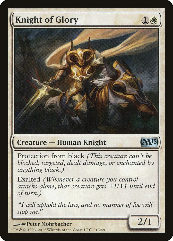 2012 Magic 2013 Knight of Glory uncommon #21 uncommon card image