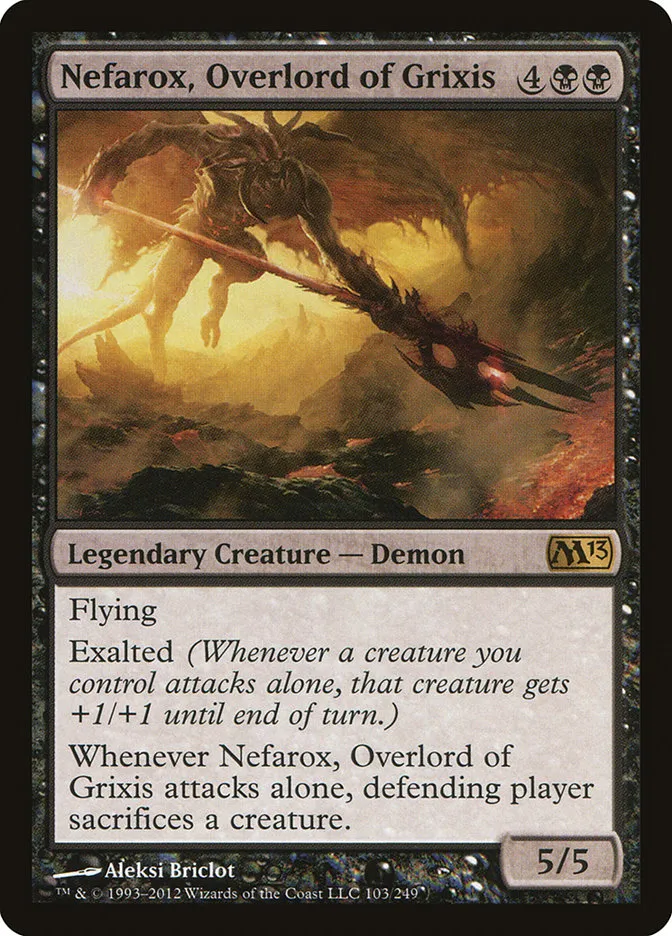 2012 Magic 2013 Nefarox, Overlord of Grixis rare #103 rare card image