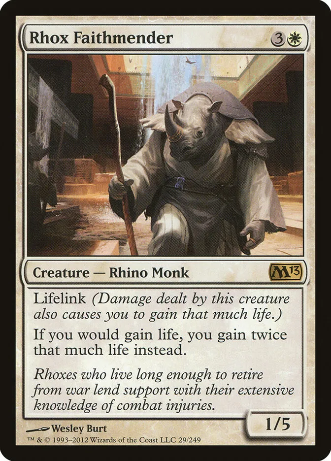 2012 Magic 2013 Rhox Faithmender #29 rare card image