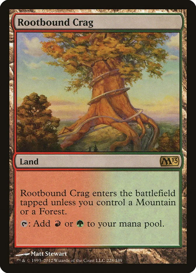 2012 Magic 2013 Rootbound Crag rare #228 rare card image