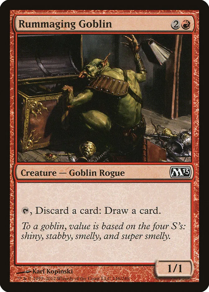 2012 Magic 2013 Rummaging Goblin common #146 common card image