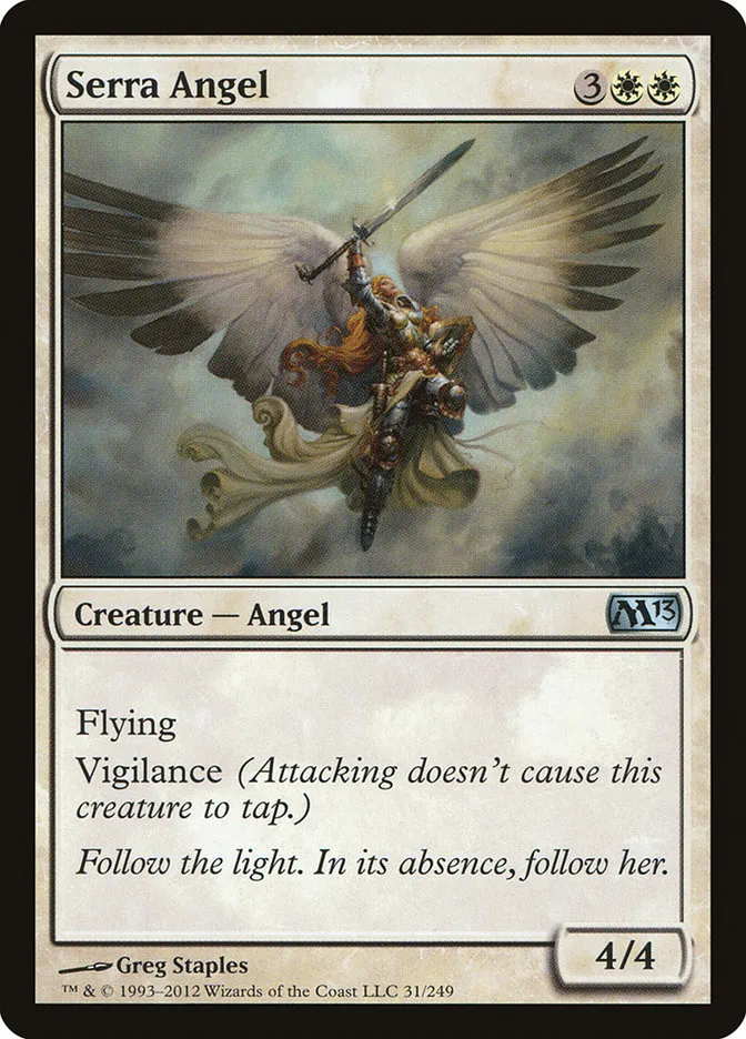 2012 Magic 2013 Serra Angel uncommon #31 uncommon card image