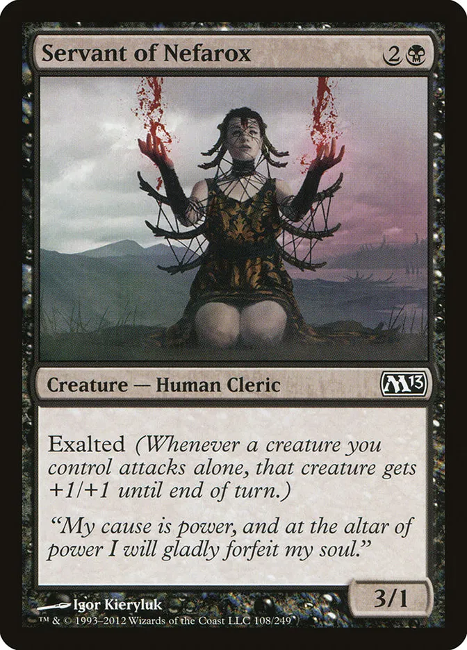 2012 Magic 2013 Servant of Nefarox #108 common card image