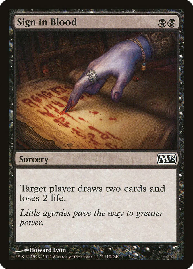 2012 Magic 2013 Sign in Blood common #110 common card image