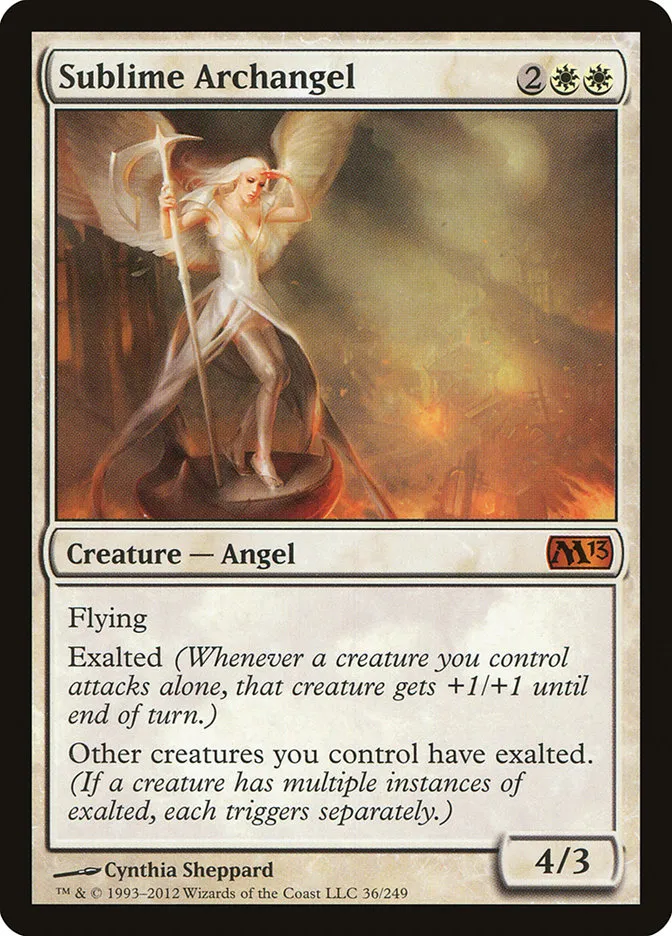 2012 Magic 2013 Sublime Archangel mythic #36 mythic card image