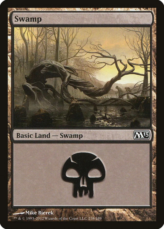 2012 Magic 2013 Swamp common #238 common card image
