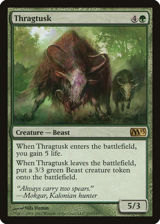2012 Magic 2013 Thragtusk rare #193 rare card image