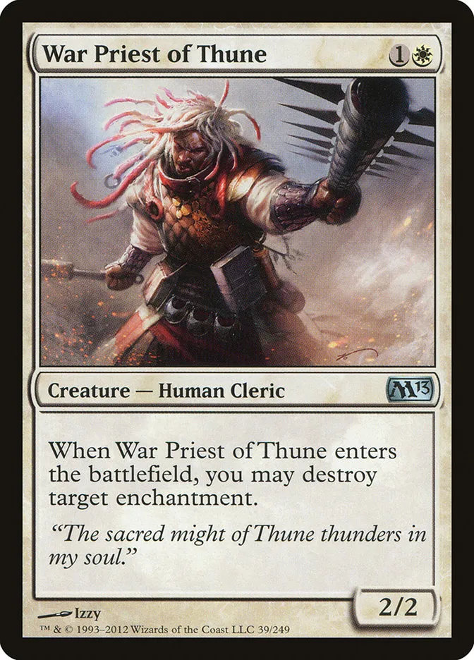 2012 Magic 2013 War Priest of Thune #39 uncommon card image