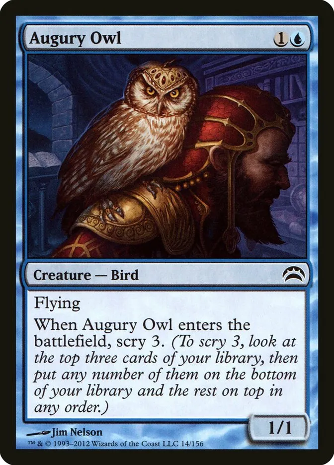 2012 Planechase 2012 Augury Owl common #14 common card image