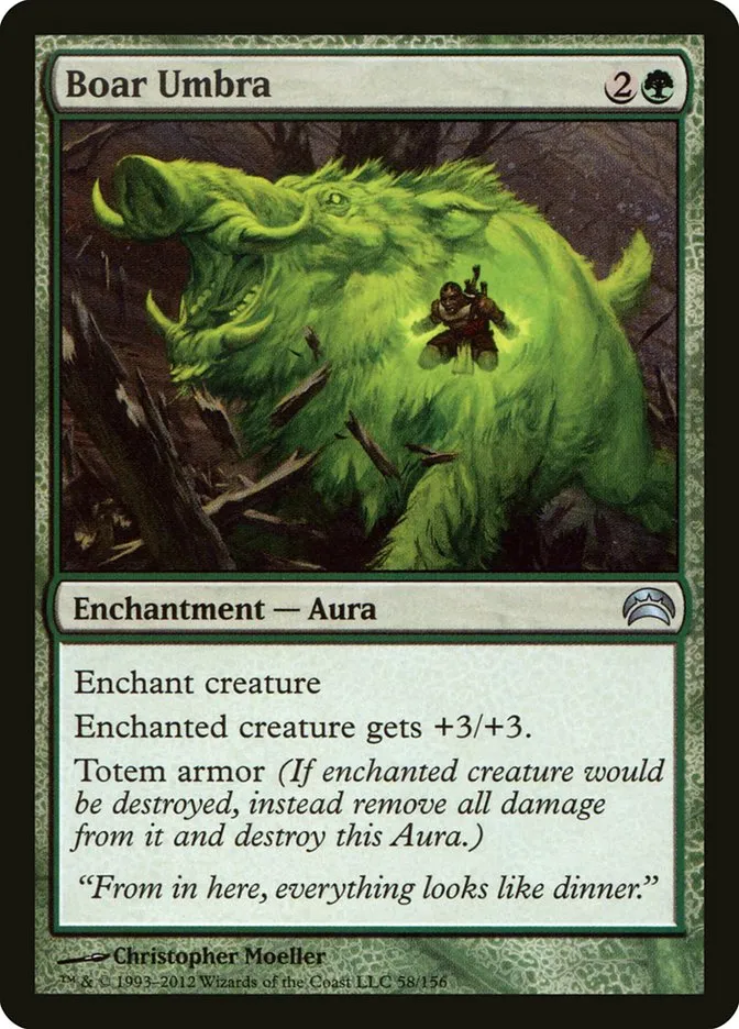 2012 Planechase 2012 Boar Umbra uncommon #58 uncommon card image