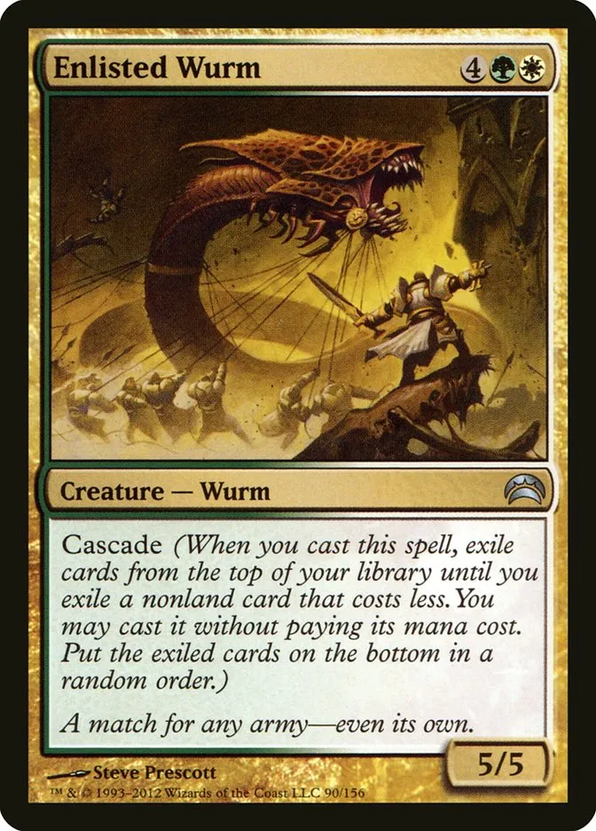 2012 Planechase 2012 Enlisted Wurm #90 uncommon card image