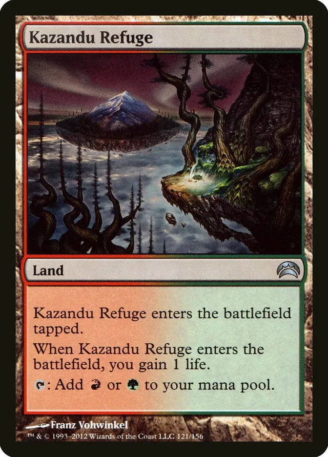 2012 Planechase 2012 Kazandu Refuge #121 uncommon card image