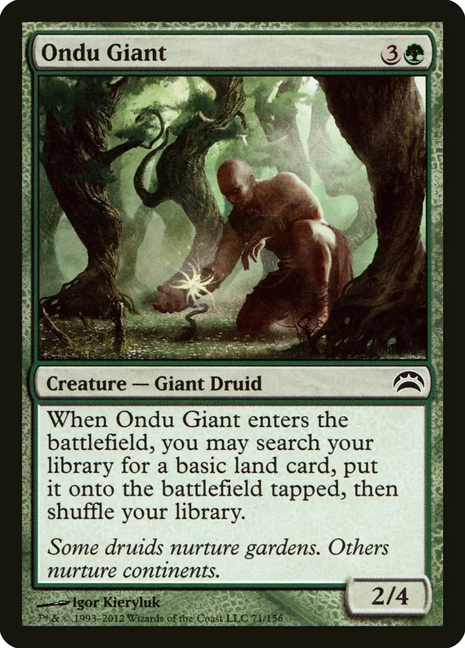 2012 Planechase 2012 Ondu Giant common #71 common card image