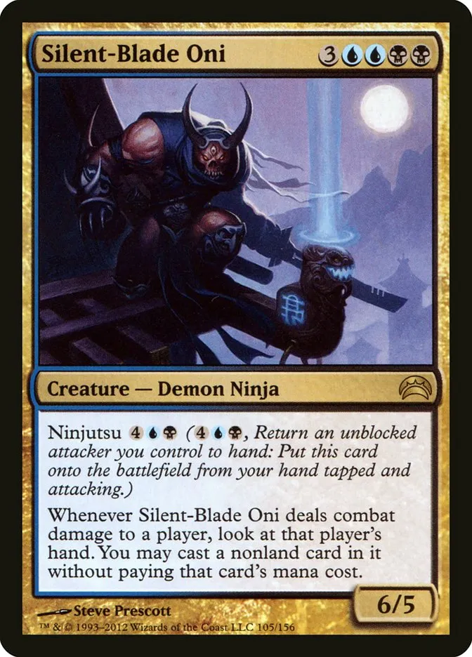 2012 Planechase 2012 Silent-Blade Oni rare #105 rare card image