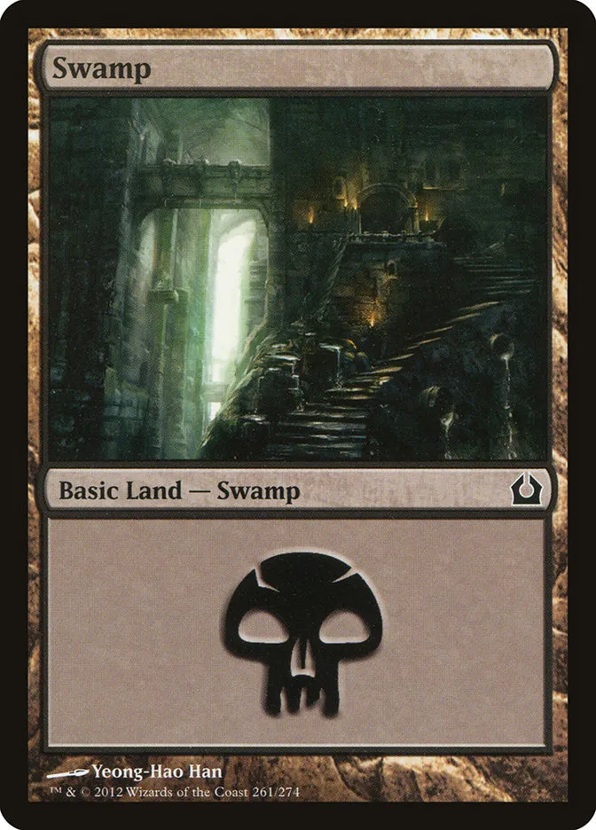 2012 Return to Ravnica Swamp [Foil] common #261 common card image