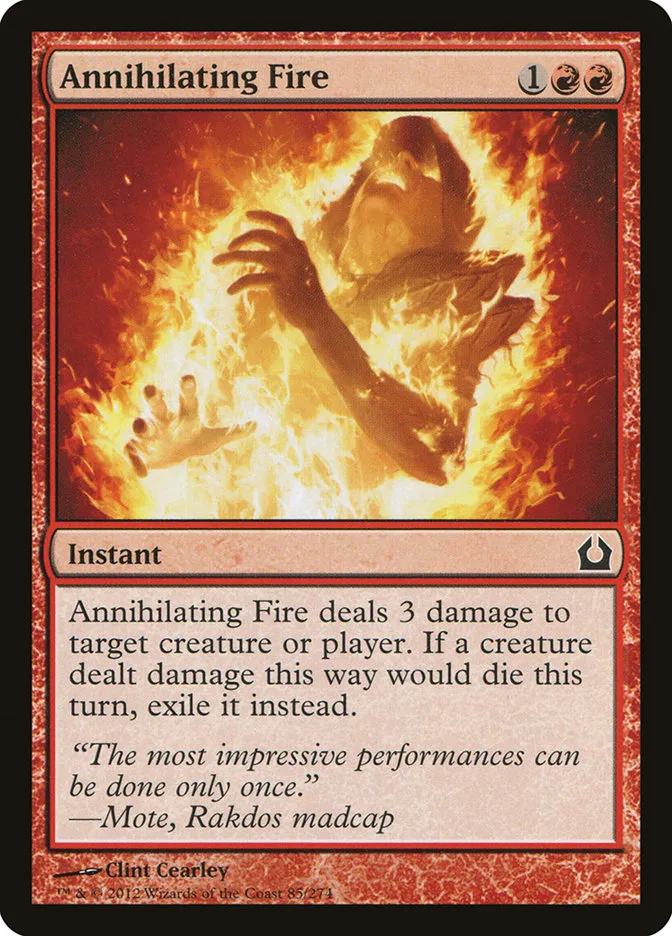 2012 Return to Ravnica Annihilating Fire common #85 common card image