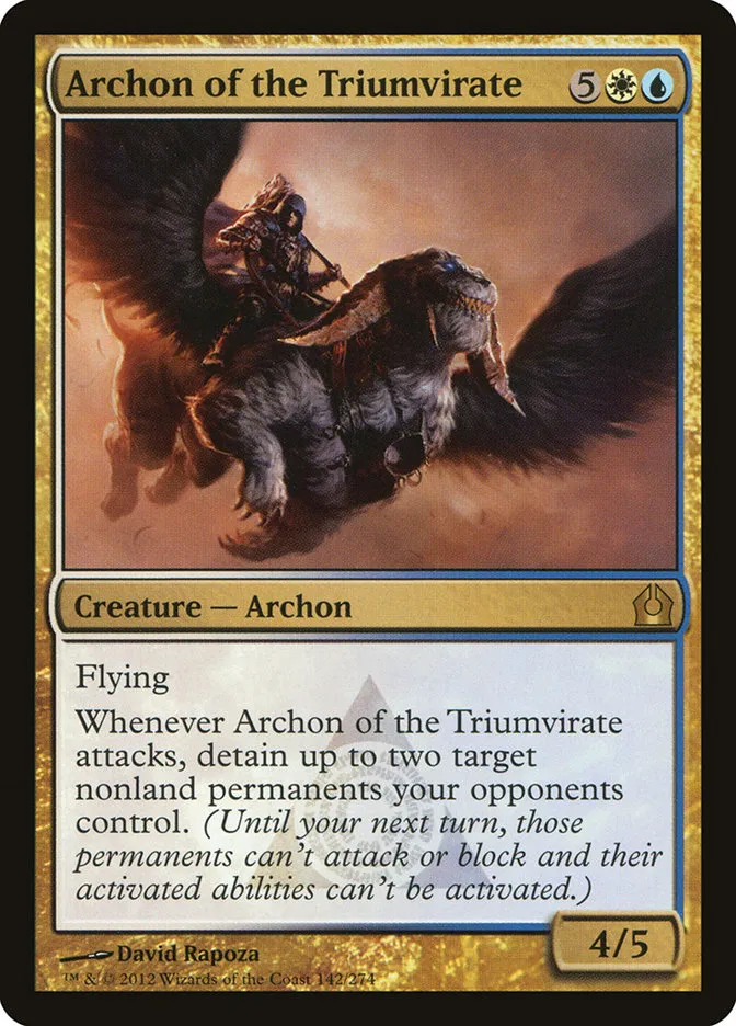 2012 Return to Ravnica Archon of the Triumvirate [Pre-Release] rare #142 rare card image