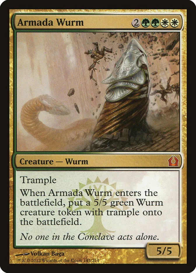 2012 Return to Ravnica Armada Wurm mythic #143 mythic card image