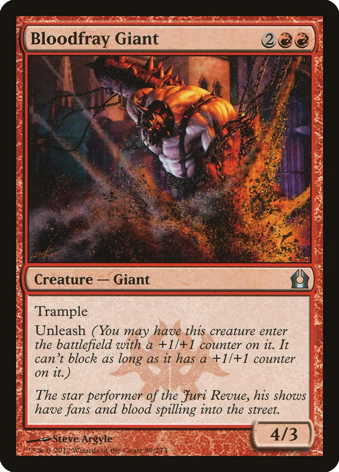 2012 Return to Ravnica Bloodfray Giant #89 uncommon card image