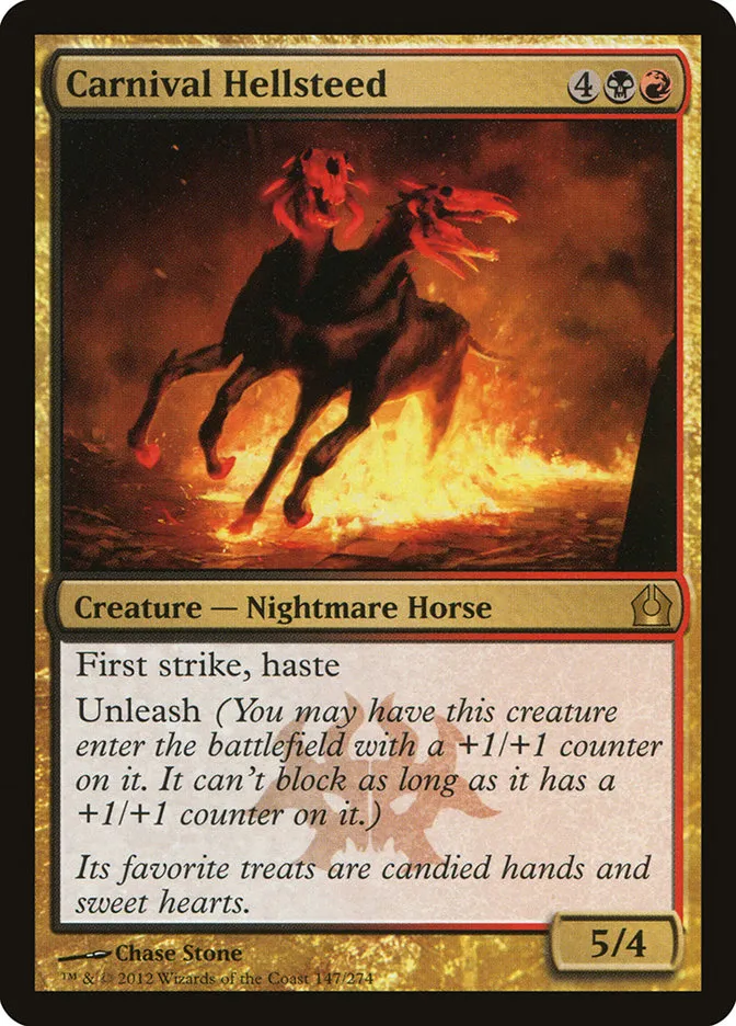 2012 Return to Ravnica Carnival Hellsteed [Pre-Release] rare #147 rare card image