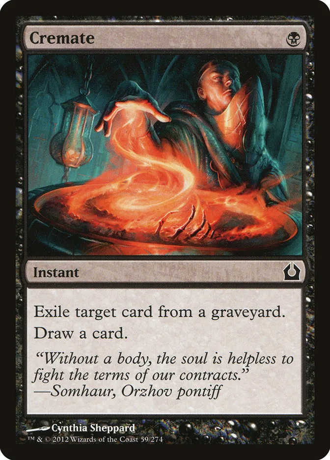 2012 Return to Ravnica Cremate [Foil] common #59 common card image