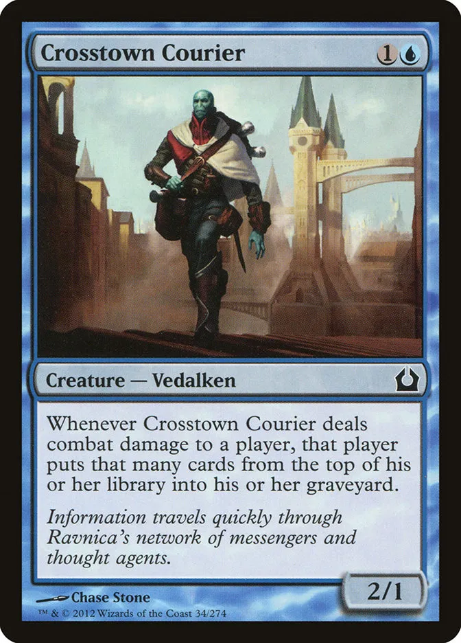 2012 Return to Ravnica Crosstown Courier [Foil] common #34 common card image