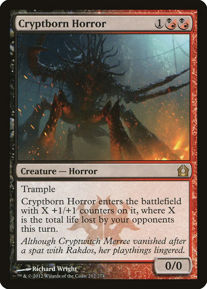 2012 Return to Ravnica Cryptborn Horror #212 rare card image