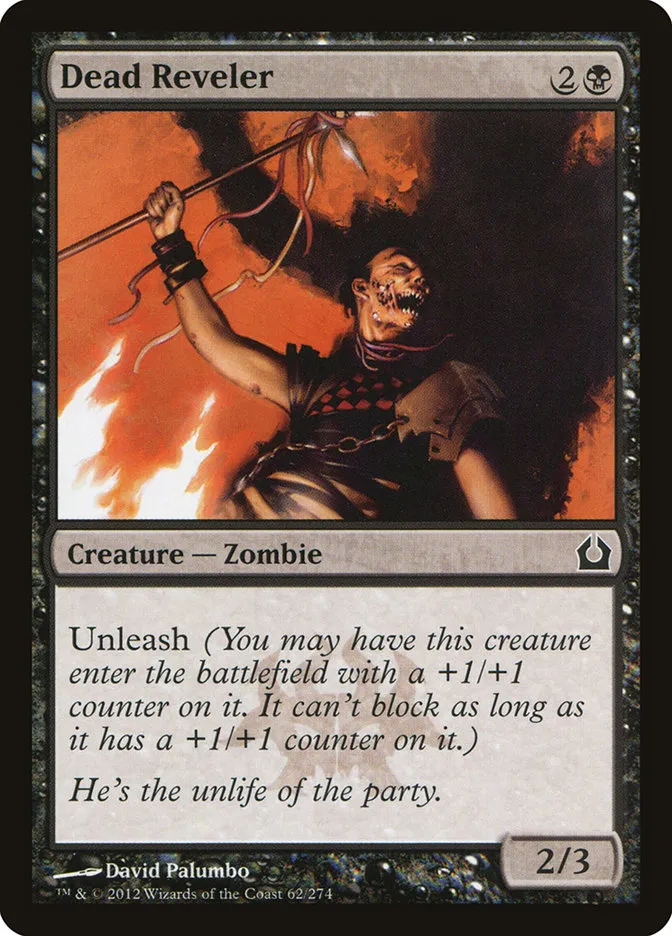 2012 Return to Ravnica Dead Reveler [Foil] common #62 common card image