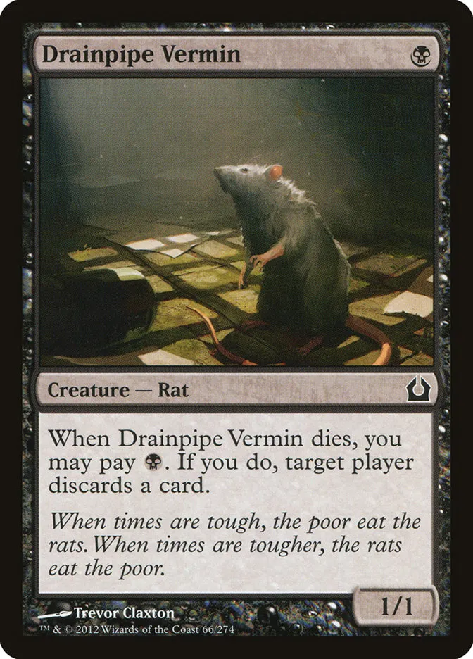 2012 Return to Ravnica Drainpipe Vermin [Foil] common #66 common card image