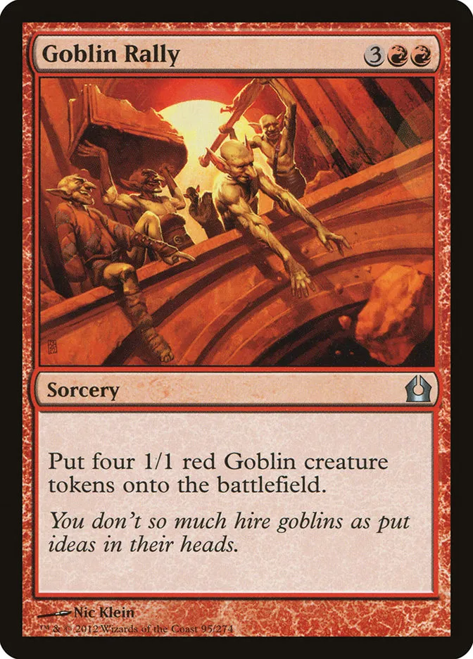 2012 Return to Ravnica Goblin Rally #95 uncommon card image
