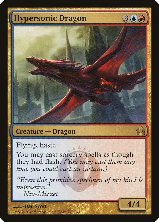 2012 Return to Ravnica Hypersonic Dragon [Pre-Release] rare #170 rare card image
