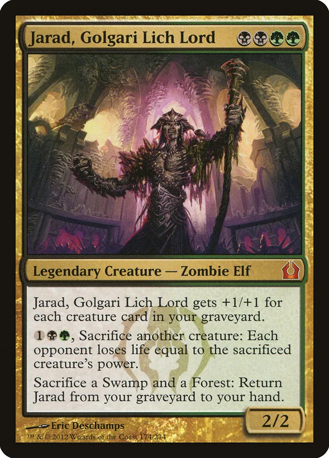 2012 Return to Ravnica Jarad, Golgari Lich Lord mythic #174 mythic card image