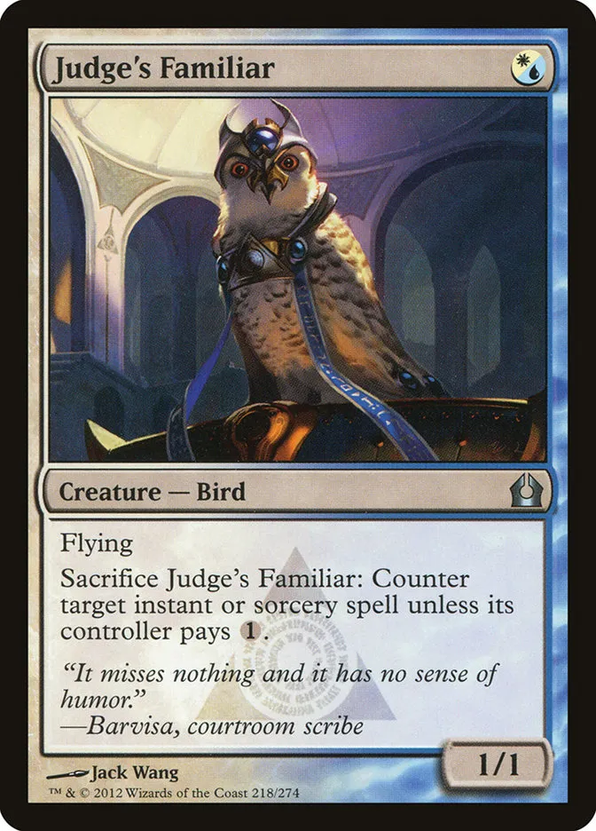 2012 Return to Ravnica Judge's Familiar #218 uncommon card image