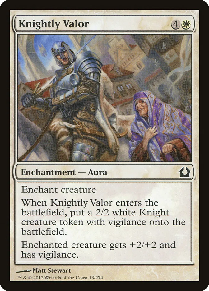 2012 Return to Ravnica Knightly Valor common #13 common card image