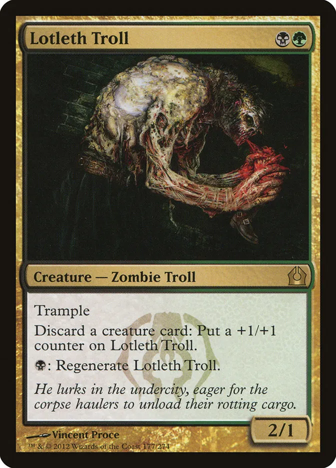2012 Return to Ravnica Lotleth Troll #177 rare card image
