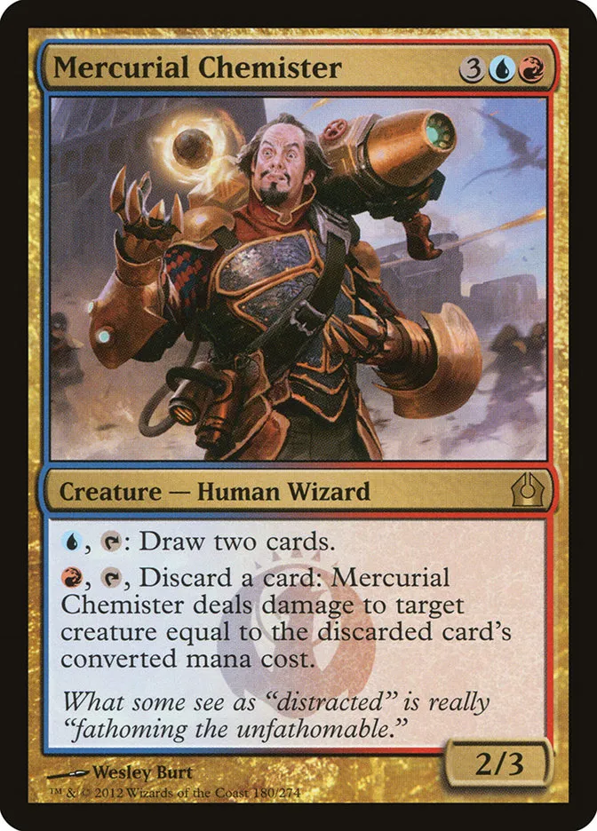 2012 Return to Ravnica Mercurial Chemister #180 rare card image