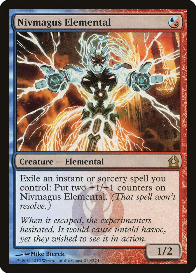 2012 Return to Ravnica Nivmagus Elemental #219 rare card image