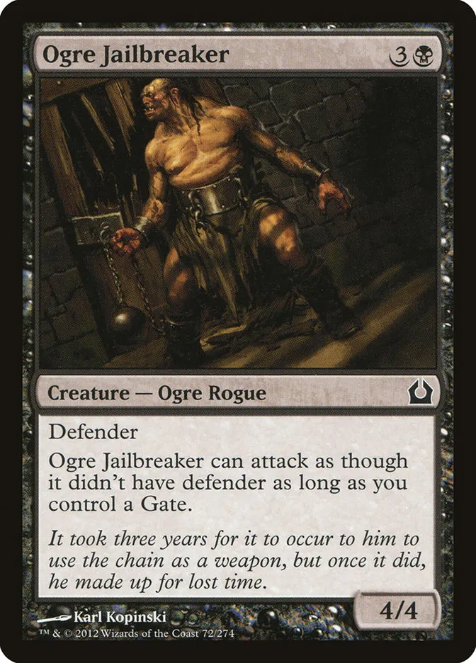 2012 Return to Ravnica Ogre Jailbreaker [Foil] common #72 common card image